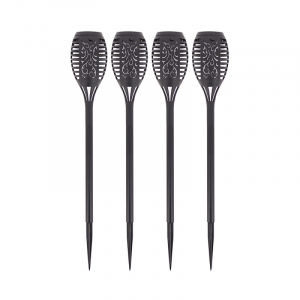 Lot de 4 Piquets LED Solaire Flamme