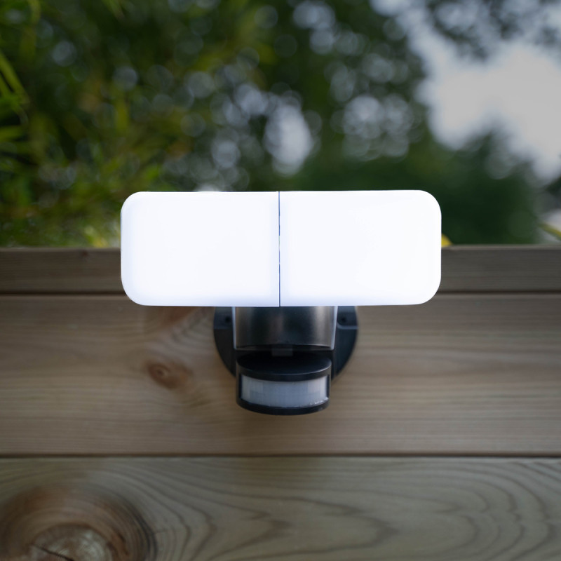 Projecteur 2 têtes noir à détecteur de mouvements Projecteur 2 têtes noir à détecteur de mouvements